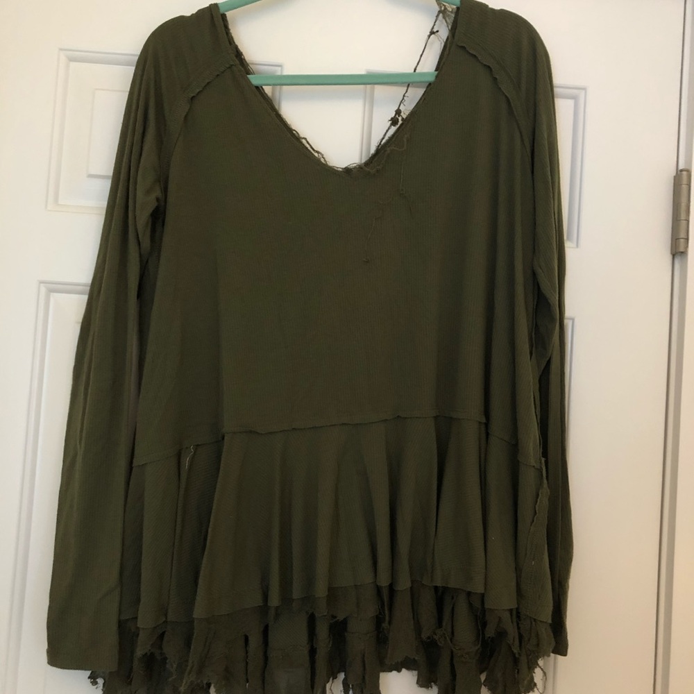 Free People green flowy top size M